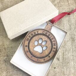 Pet Lover Gifts - Christmas Ornaments For Pets Paw Print Dog Cat Holiday Decorations Stocking Stuffer Secret Santa Annual Ornament - thumbnail 4