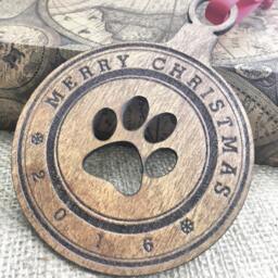 Pet Lover Gifts - Christmas Ornaments For Pets Paw Print Dog Cat Holiday Decorations Stocking Stuffer Secret Santa Annual Ornament - thumbnail 2