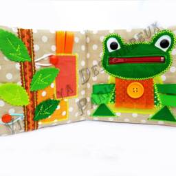 Montessori Toddler Quiet Book, Activity Soft Busy Zipper, Buckle Page, Lacing Toy, Educational Early Learning, 1st Birthday Gift - thumbnail 3