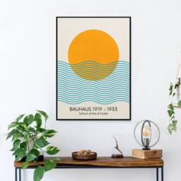 Bauhaus Print, Wave Wall Art, Living Room Modern Home Decor, Prints, Posters, Decor - thumbnail 2