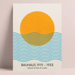 Bauhaus Print, Wave Wall Art, Living Room Modern Home Decor, Prints, Posters, Decor - thumbnail 3
