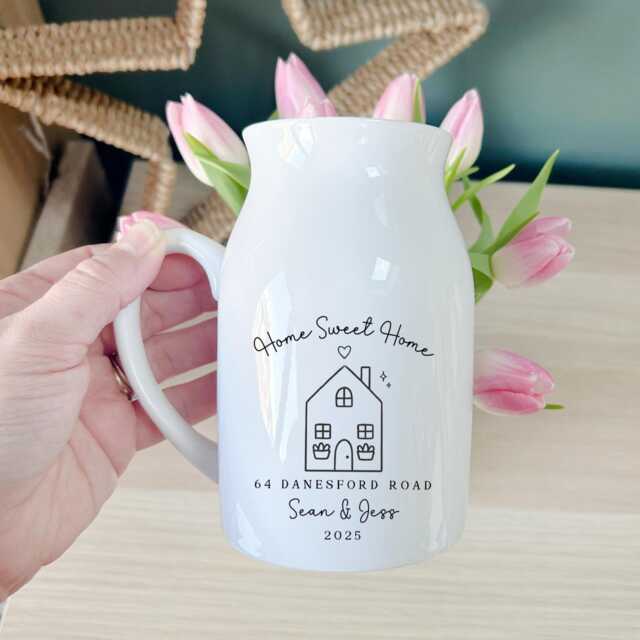 Personalised New Home Gift, Vase, Housewarming Moving in Couples First Time Buyers - image 1