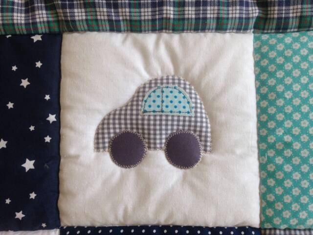 Crab Blanket With Name, Baby Blanket, Crawl Name Theo Patchwork Personalized - image 1