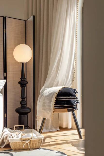A Pair Of Linen/Cotton Blend Sheer Curtains With Bead Trim On Leading Edge, Living Room Curtains, Caf?? Curtains, Privacy Curtains, Custom Made - image 1