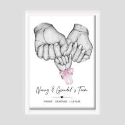 Personalised Grandparent Fists Team Print Gift - Up To 4 Children Unframed - thumbnail 2