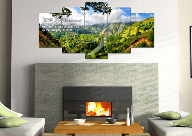 Proverbs 35-6 #56 Niv Trust in The Lord Bible Verse Canvas - Christian Scripture Religious Wall Art Home Decor Paintings - image 1
