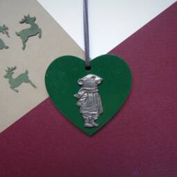 Ratty Wooden Heart Decoration - Wind in The Willows Christmas Gift Book Lover Home Decor Unique - thumbnail 2