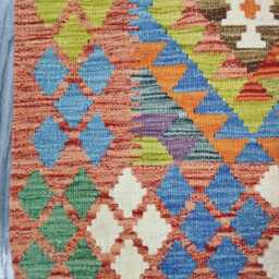 Runner Rug Classic, Handmade Artisan Afghan Turkish, Scandinavian, Navajo, Bohemian, Wool Flatweave Multicolour Kilim 195x73 cm - thumbnail 4