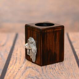 Afghan Hound - Wooden Candlestick With Dog, Souvenir, Decoration, Limited Edition, Collection - thumbnail 2