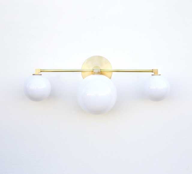 Bathroom Vanity, Vanity Fixture, Mid Century Brass Wall Sconce Light, Ul Listed, No.0246 - image 1
