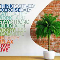 Think Positively Wall Decal - Motivational Art For Office Studio Decor - thumbnail 3
