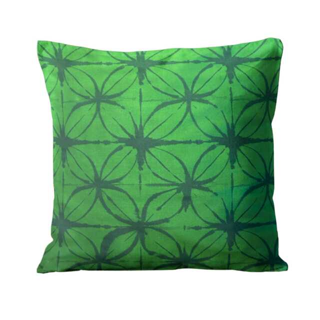 Zoffany Printed Green 100% Silk Cushion Cover, Throw Pillow Homeware Decor - image 1