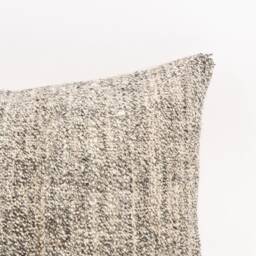 Handwoven Turkish Kilim Pillow Embroidered Wool Lumbar Cushion - 16x24 - thumbnail 2