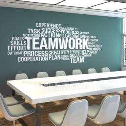Office Wall Art, Decor, Wall, Teamwork Dimensional, 3D, Decals, Motivational Art - Skute3D