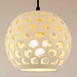 Curved Ceramic Chandelier, Contemporary Stairwell Pendant Lighting Statement - Naaya Scala - thumbnail 4