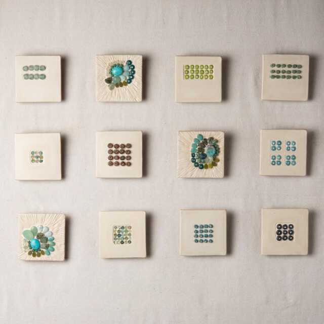 Mosaic Tile Wall Art Set Of 12 - 5 Inch Tiles - Beaches - image 1