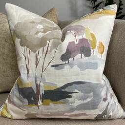 Handmade Cushion Cover Abstract Trees John Lewis & Partners Brampton Fabric Farmhouse Rustic Home - thumbnail 1