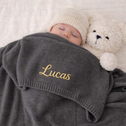 Custom Embroidered Blanket, Baby Name Newborn Soft Lap Unique New Gift - thumbnail 3