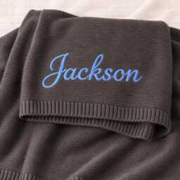 Custom Embroidered Blanket, Baby Name Newborn Soft Lap Unique New Gift - thumbnail 4