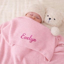 Custom Embroidered Blanket, Baby Name Newborn Soft Lap Unique New Gift - thumbnail 1