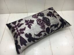 Handwoven Silk Ikat Pillow Cover 12x20 - Modern Accent Cushion
