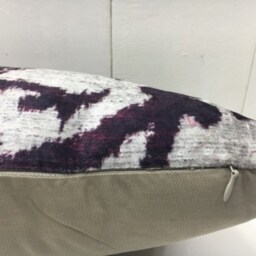 Handwoven Silk Ikat Pillow Cover 12x20 - Modern Accent Cushion - thumbnail 4
