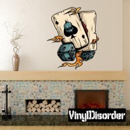 Gambling Poker Pocket Rockets Wall Decal - Fabric Vinyl Removable & Reusable Gamblinguscolor015Et