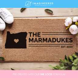 Oregon Usa State Mat - Custom Home Doormat Map Oregon Art First Gift Ideas Personalized New - thumbnail 1