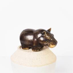 Bronze Hippo Figurine, 1.3 - thumbnail 3