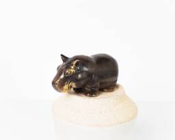 Bronze Hippo Figurine, 1.3 - thumbnail 1