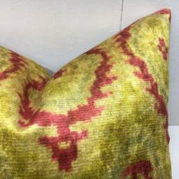 Handwoven Silk Ikat Pillow Cover, Modern Home Decor - 16x16 - thumbnail 2