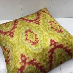 Handwoven Silk Ikat Pillow Cover, Modern Home Decor - 16x16 - thumbnail 4