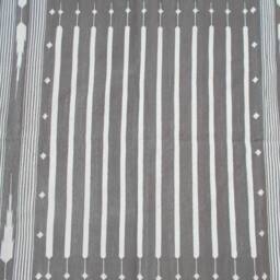 4x6 Cotton Stripes Rug Dhurrie - Grey & White - thumbnail 2