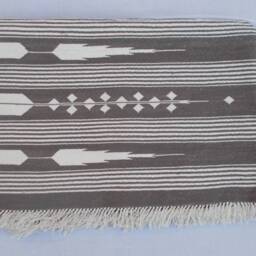 4x6 Cotton Stripes Rug Dhurrie - Grey & White - thumbnail 4