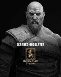 Scarred Godslayer - Nordic Dark Mythology Fantasy God Kratos Resin Figure 16K - thumbnail 1