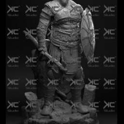 Scarred Godslayer - Nordic Dark Mythology Fantasy God Kratos Resin Figure 16K - thumbnail 2