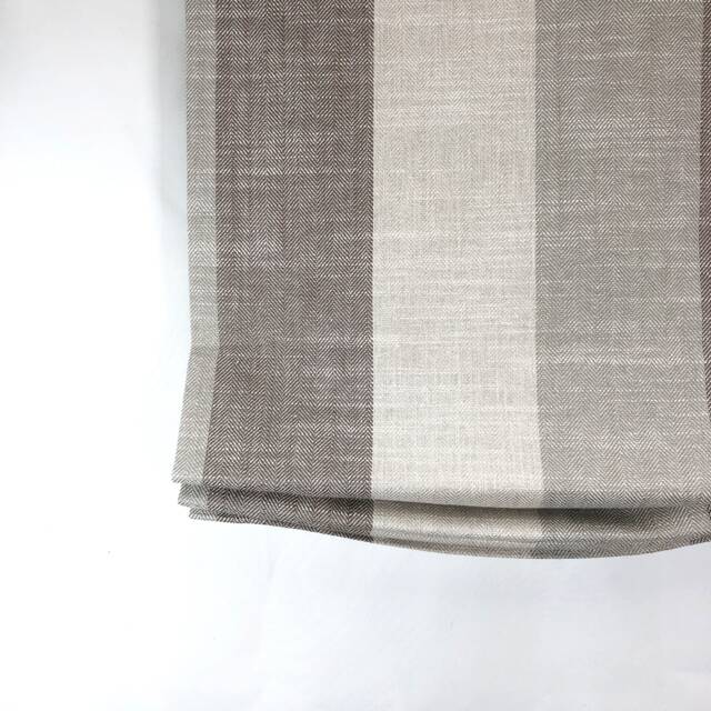 Modern Vintage Flat Roman Shade With Beige Natural Cream Stripes - Cl1193 - image 1