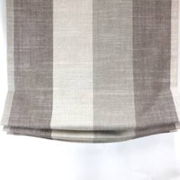 Modern Vintage Flat Roman Shade With Beige Natural Cream Stripes - Cl1193 - thumbnail 3