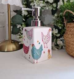 Lovely Chicken/Hen Decoupaged Ceramic Soap Dispenser.hand Decorated