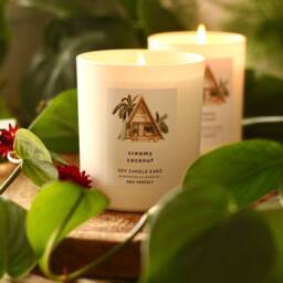 Creamy Coconut Soy Candle Vegan Natural Essential Oil Spa Gift Box Summer For Her Beach Decor Unique Design Palm - thumbnail 2