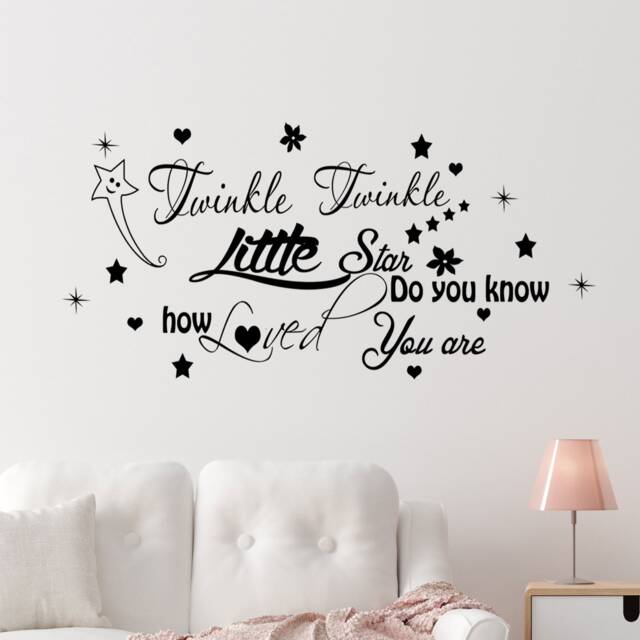Twinkle Star Nursery Wall Decal, Custom Name Initial, Unisex Baby Room Decor - image 1