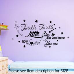 Twinkle Star Nursery Wall Decal, Custom Name Initial, Unisex Baby Room Decor - thumbnail 4