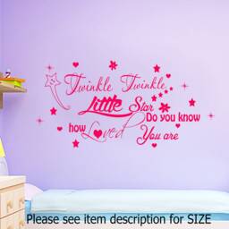 Twinkle Star Nursery Wall Decal, Custom Name Initial, Unisex Baby Room Decor - thumbnail 2