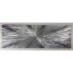 Modern, Abstract, Contemporary Metal Wall Art, Sculpture, 3D Effect, By R Toomer Art. Titled Nova. Silver Grey Black - thumbnail 1