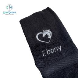 Horse Heart Towel - Personalised Face Cloth/Hand Bath Horse Riding - thumbnail 3