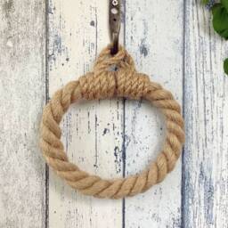 Jute Rope Toilet Paper Holder Nautical Bathroom Decor - thumbnail 3