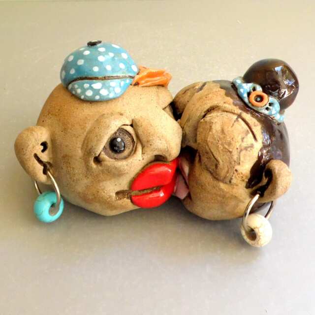 Ceramic Figures, Ceramics & Pottery, Lovers Sculpture, Unique Figurine, Couple Romantic Gift - image 1