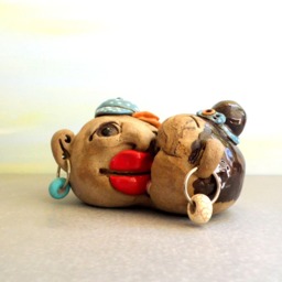 Ceramic Figures, Ceramics & Pottery, Lovers Sculpture, Unique Figurine, Couple Romantic Gift - thumbnail 3