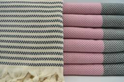"Black & Violet Color Towel, Handmade Towel, Bath Towel, Turkish Towel, 40""x70"