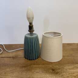 Discounted Blue Handmade Table Lamp With Shade & Bulb - thumbnail 3